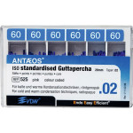 Guttapercha-csúcs (#525) (28 mm) (2 %) (ISO 60), ISO 60 rózsaszín, röntgenopák, Guttapercha, 28 mm, 120 darab