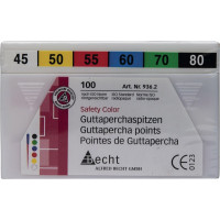 Safety Color (ISO 45-80), Guttapercha-csúcs, ISO 45-80 rózsaszín, Guttapercha, 100 darab