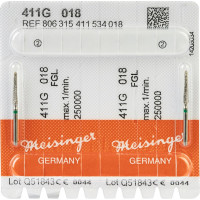 Chirurgie Fräser 411 - 2 darabos csomag, zöld grob, FGL, Figur 411, 11 mm, ISO 018 - 806 315 411 534 018