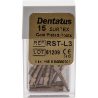 Classic Surtex vergoldete Wurzelstifte - Packung 15 Stück 11,8 mm, Ø 1,35 mm, Größe 2 - RST-L3