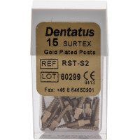 Surtex Classic (Gold) (S), (1,20 x 7,8 mm), Gyökércsap (Acél), aranyozott, Nemesacél, 15 darab