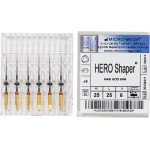 Hero Shaper ( Classics ) (25 mm) (6 %) (ISO 25), Gyökércsatorna reszelő (gépi), Könyökdarab (CA, Ø 2,35 mm, ISO 204) ISO 25 forgó, ISO színkódolt, Nikkel-titán, 25 mm, 6 darab