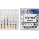 Hero Shaper ( Classics ) (25 mm) (4 %) (ISO 30), Gyökércsatorna reszelő (gépi), Könyökdarab (CA, Ø 2,35 mm, ISO 204) ISO 30 forgó, ISO színkódolt, Nikkel-titán, 25 mm, 6 darab