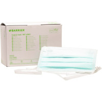 BARRIER® OP-Maske Special - Packung 70 Stück grün, Bindebänder extra lang, mit Nasenbügel, antifog, Cellulose