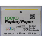 Color (ISO 20), Papírcsúcs, ISO 20 sterilen csomagolva, világossárga, Papír, 200 darab