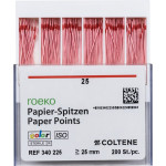 Color (ISO 25), Papírcsúcs, ISO 25 sterilen csomagolva, világospiros, Papír, 200 darab