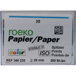 Color (ISO 30), Papírcsúcs, ISO 30 sterilen csomagolva, világosszürke, Papír, 200 darab