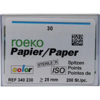 Color (ISO 30), Papírcsúcs, ISO 30 sterilen csomagolva, világosszürke, Papír, 200 darab