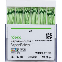 Color (ISO 35), Papírcsúcs, ISO 35 sterilen csomagolva, világoszöld, Papír, 200 darab