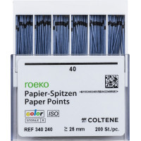 Color (ISO 40), Papírcsúcs, ISO 40 sterilen csomagolva, kék, Papír, 200 darab