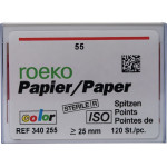 Color (ISO 55), Papírcsúcs, ISO 55 sterilen csomagolva, világospiros, Papír, 120 darab