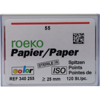 Color (ISO 55), Papírcsúcs, ISO 55 sterilen csomagolva, világospiros, Papír, 120 darab
