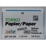 Color (ISO 60), Papírcsúcs, ISO 60 sterilen csomagolva, világosszürke, Papír, 120 darab