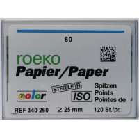 Color (ISO 60), Papírcsúcs, ISO 60 sterilen csomagolva, világosszürke, Papír, 120 darab
