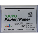 Color (ISO 80), Papírcsúcs, ISO 80 sterilen csomagolva, kék, Papír, 120 darab