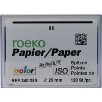 Color (ISO 80), Papírcsúcs, ISO 80 sterilen csomagolva, kék, Papír, 120 darab