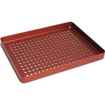 Norm-Tray Aluminium - 1 db, Boden gelocht piros, mini, 18 x 14 cm - 20920033