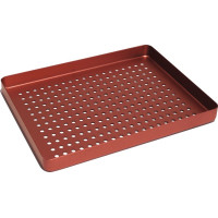Norm-Tray Aluminium - 1 db, Boden gelocht piros, mini, 18 x 14 cm - 20920033