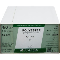 RESORBA® Polyester - 12 darabos csomag, , zöld, 45 cm, ART 13, USP 4/0 - 8281