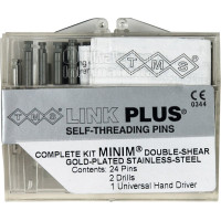 TMS® LINK - csomag 24 Doppelstifte, 2 Bohrer K-92, 1 Handschraubschlüssel, Minim 2 in 1 silber EL731-24 - EL73124