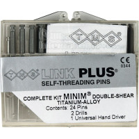 TMS® LINK - csomag 24 Titan-Doppelstifte, 1 Bohrer K-92, 1 Handschraubschlüssel, Minim silber 2 in 1 EL841-24 - EL84124