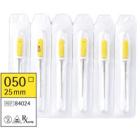 Omni (25 mm) (ISO 50), K-reszelő (kézzel), Fogantyú - műanyag ISO 50 sterilizálható 200°C-ig, ISO színkódolt, Nemesacél, 25 mm, 6 darab