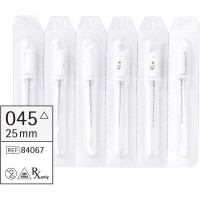 Omni (25 mm) (ISO 45), K-Fúró, Fogantyú - műanyag ISO 45 sterilizálható 200°C-ig, ISO színkódolt, Nemesacél, 25 mm, 6 darab