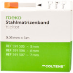 roeko Stahlmatrizenband - Spender 3 m Band bleitot, Beite 6 mm, Stärke 0,05 mm - 591506 roeko Stahlmatrizenband - Spender 3 m Band bleitot, Beite 6 mm, Stärke 0,05 mm - 591506