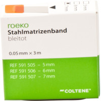 roeko Stahlmatrizenband - Spender 3 m Band bleitot, Breite 7 mm, Stärke 0,05 mm - 591507 roeko Stahlmatrizenband - Spender 3 m Band bleitot, Breite 7 mm, Stärke 0,05 mm - 591507