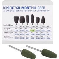 TOPDENT® Silimont Polierer Packung 6 darab, grün, grob, TD-10