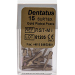 Surtex Classic (Gold) (M), (1,05 x 9,3 mm), Gyökércsap (Acél), aranyozott, Nemesacél, 15 darab