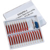 OMNIPIN II - Starter Kit 25 montierte Stifte klein, piros/Titan, .021'/0,6 mm, 1 Bohrer, 1 Handgriff - 86366