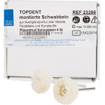 Montierte Schwabbeln - Plüschmull - Packung 6 Stück weiß, Ø 21 mm - 23266