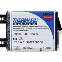 Thermafil (25 mm) (ISO 80), Obturator, ISO 80 röntgenopák, Guttapercha, műanyag, 25 mm, 6 darab