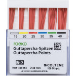 Guttapercha Spitzen Sortiment 100 darab, ISO 015-040 Guttapercha Spitzen Sortiment 100 darab, ISO 015-040