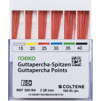 Guttapercha Spitzen Sortiment 100 darab, ISO 015-040 Guttapercha Spitzen Sortiment 100 darab, ISO 015-040