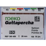 Guttapercha Spitzen Sortiment 100 darab, ISO 045-080 Guttapercha Spitzen Sortiment 100 darab, ISO 045-080