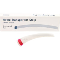 Strips transparent - 100 darabos csomag, piros, 73 mm, Breite 8 mm, gebogen - 696