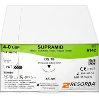 RESORBA® Supramid - 36 darabos csomag, , fekete, 45 cm, DS 18, USP 4/0 - 6142 RESORBA® Supramid - 36 darabos csomag, , fekete, 45 cm, DS 18, USP 4/0 - 6142