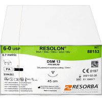 RESOLON® - 36 darabos csomag, , kék, 45 cm, DSM 13, USP 6/0 - 88153 RESOLON® - 36 darabos csomag, , kék, 45 cm, DSM 13, USP 6/0 - 88153