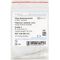 Titan Retainerdraht, 10 darabos csomag, 3-fach verseilt, Grade 1, Ø 0,44 mm