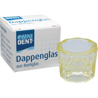 Omni, Gyógyszer-tartó üvegcse, nem autoklávozható, sárga, Üveg, 32 mm, 1 darab