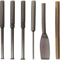 Vermessungssatz nach Ney - Set 3 Unterschnitt-Messinstrumente (0,25 mm, 0,5 mm, 0,75 mm), 1 Sucherstift, 1 Wachsschaber, 1 Minenhalter, 10 Graphitminen, Schaft  Ø 3 mm - 22160