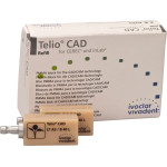 Telio (CAD), (19,0 x 15,4 x 39 mm) (Sirona) (B 40L) (Low Translucency) (A3), CAD/CAM-blokk (Műanyag), téglalap alakú, Polimetilmetakrilát (PMMA), 3 darab
