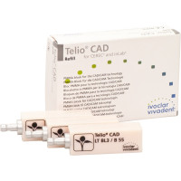 Telio (CAD), (19,0 x 15,5 x 55 mm) (Sirona) (B 55) (Bleach) (Low Translucency) (3), CAD/CAM-blokk (Műanyag), téglalap alakú, Polimetilmetakrilát (PMMA), 3 darab