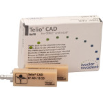 Telio (CAD), (19,0 x 15,5 x 55 mm) (Sirona) (B 55) (Low Translucency) (A3), CAD/CAM-blokk (Műanyag), téglalap alakú, Polimetilmetakrilát (PMMA), 3 darab
