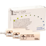 Telio (CAD), (19,0 x 15,5 x 55 mm) (Sirona) (B 55) (Low Translucency) (B1), CAD/CAM-blokk (Műanyag), téglalap alakú, Polimetilmetakrilát (PMMA), 3 darab