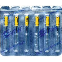 CC+Bur (353), K-Fúró, Fogantyú - műanyag ISO 20 röntgenopák, ISO színkódolt, Nemesacél, 25 mm, 6 darab