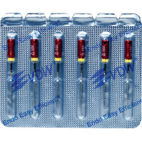 CC+Bur (353), K-Fúró, Fogantyú - műanyag ISO 25 röntgenopák, ISO színkódolt, Nemesacél, 25 mm, 6 darab