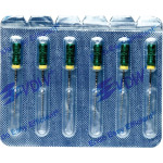 CC+Bur (353), K-Fúró, Fogantyú - műanyag ISO 35 röntgenopák, ISO színkódolt, Nemesacél, 25 mm, 6 darab